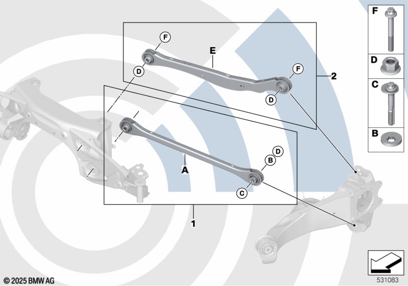 Ремкомплект поперечного рычага подвески