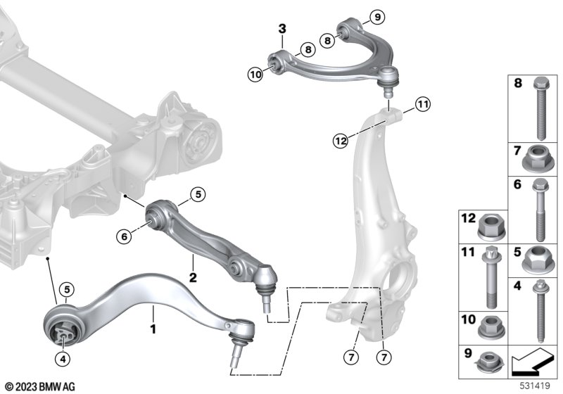 G60 продольный рычаг подвески левый задний привод