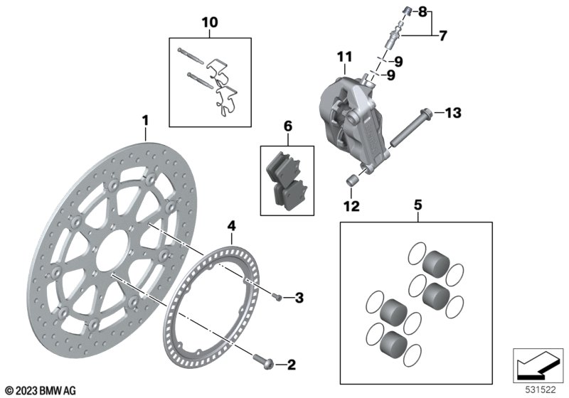 Тормозной механизм переднего колеса