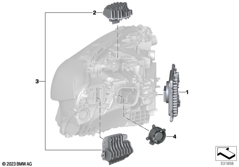 Детали электронного блока фары