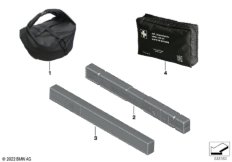 Знак аварийной остановки и аптечка