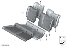 Набивка и обивка задн.сид.,люк в спинке