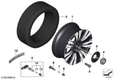 Колесо с легкоспл.диском BMW Styling 925