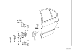 Задняя дверь - петля/ограничитель двери