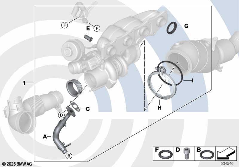 Монтажный комплект турбонагнетателя
