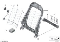 Каркас спинки переднего сиденья