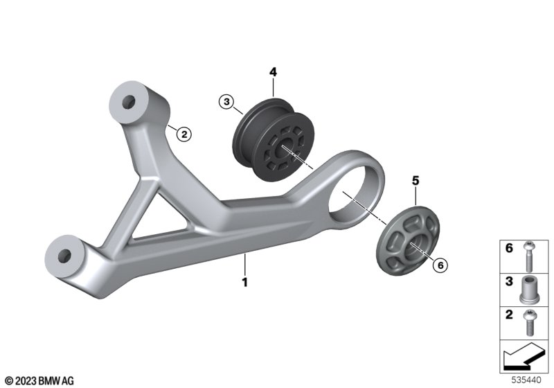 Держатель заднего глушителя