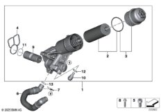 Масляный фильтр и трубопроводы