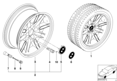 Диск со сдвоен.спицами M 65 Chrom Shadow