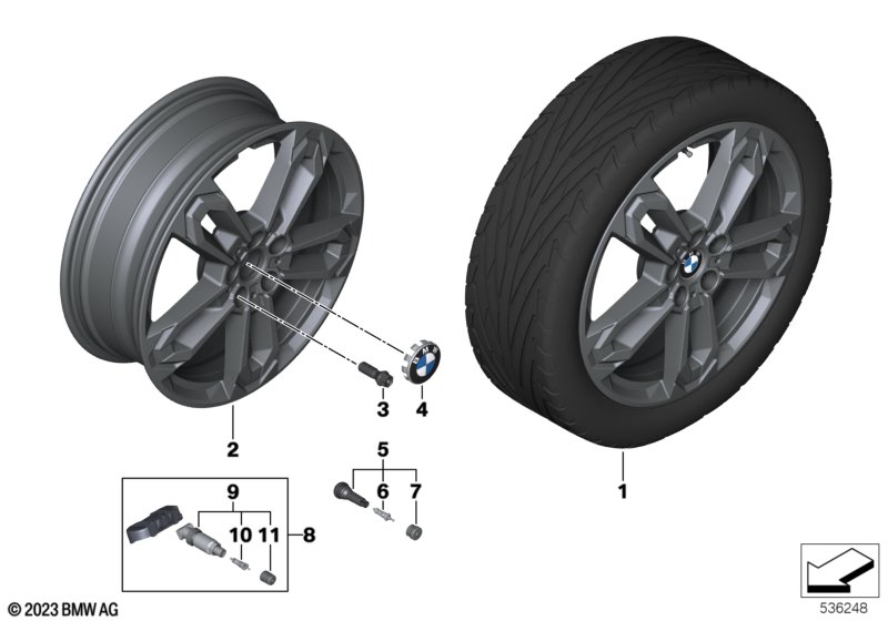 BMW л/с диск со сдвоен.спицами 1041-19"