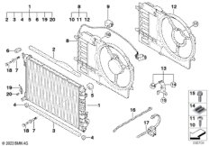 Радиатор водян.охлажд./кожух вентилятора