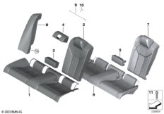 Набивка и обивка задн.сид.,люк в спинке