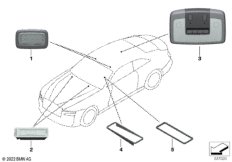 Плафоны освещения салона, световоды