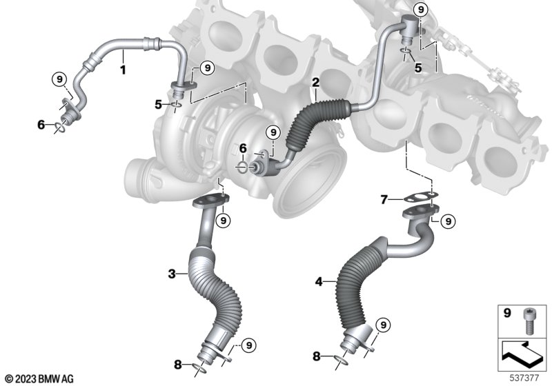 Подача масла турбонагнетателя