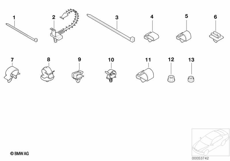 Элементы крепления жгута проводов