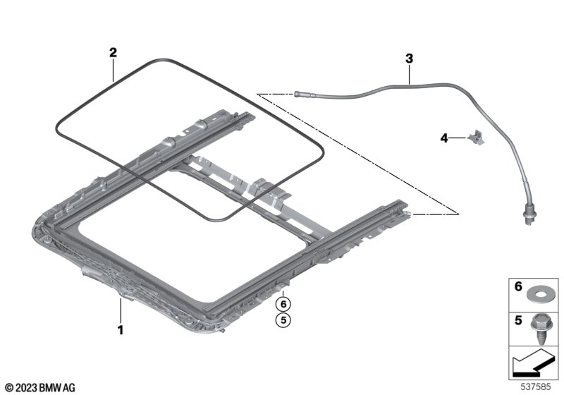 Рама люка с подъемно-сдвижной крышкой