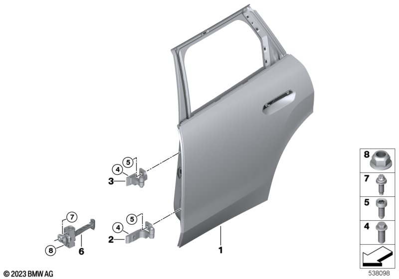Задняя дверь - петля/ограничитель двери