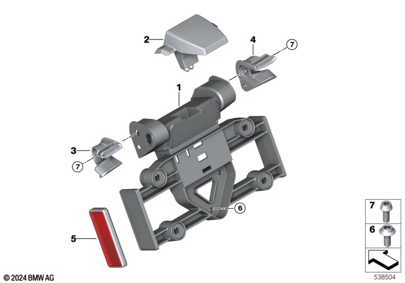 Кронштейн номерного знака США/отражатель