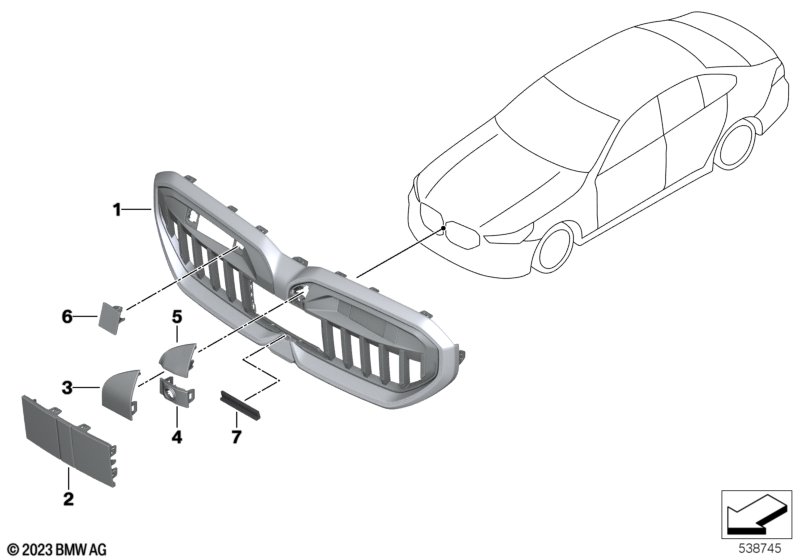 G60 передняя решетка хром с подсветкой
