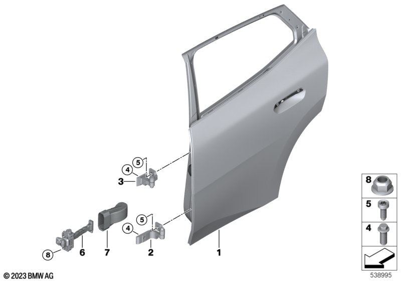 Задняя дверь - петля/ограничитель двери