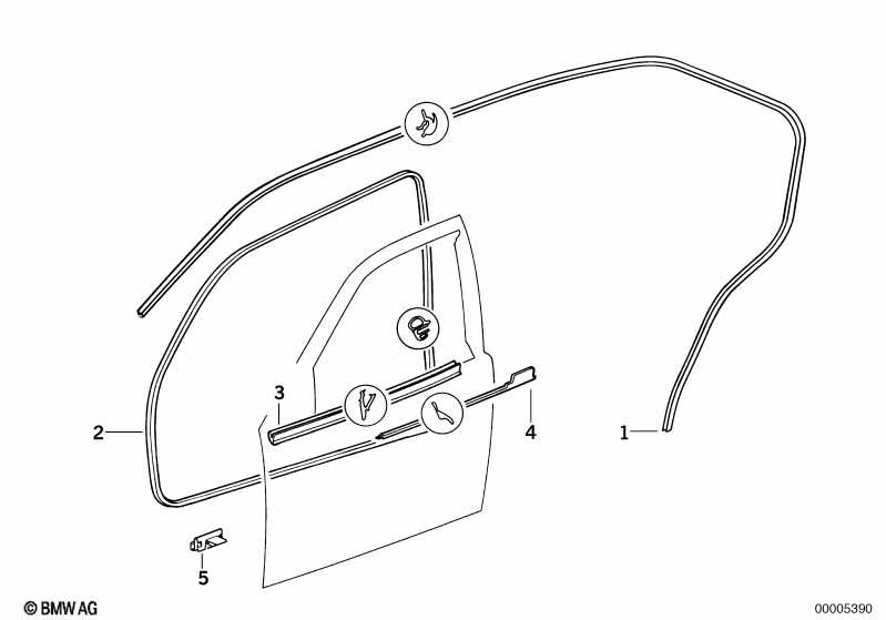 Уплотнитель двери впереди