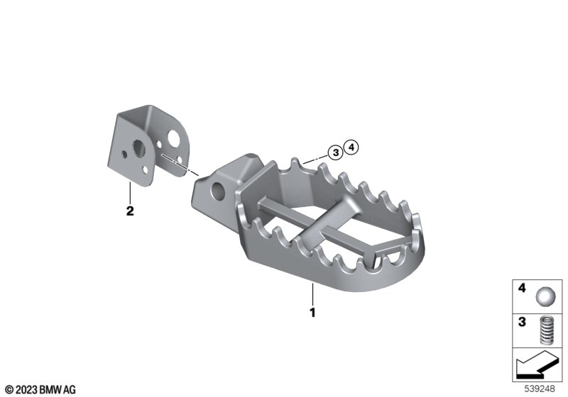 Дооснащение: упор для ноги пассажира