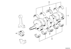 Коленчатый вал с вкладышами подшипников