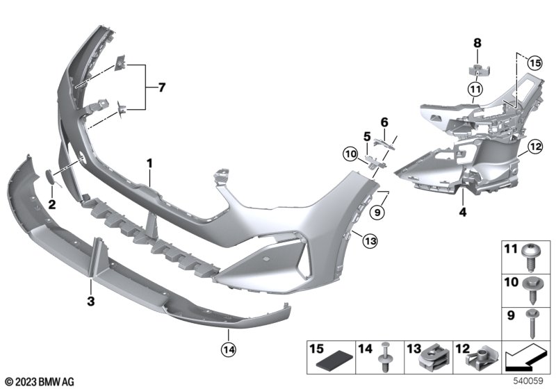 U10 передний бампер