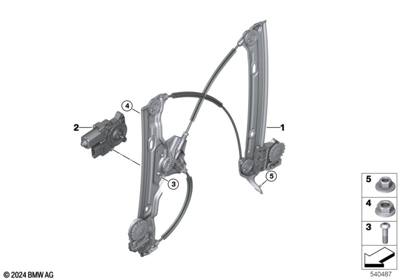 Механизм перемещения стекла двери Пд