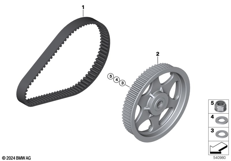 Ременный привод спереди