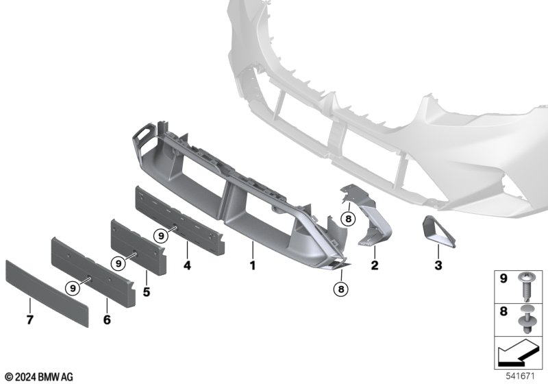 G90 центральная решетка бампера