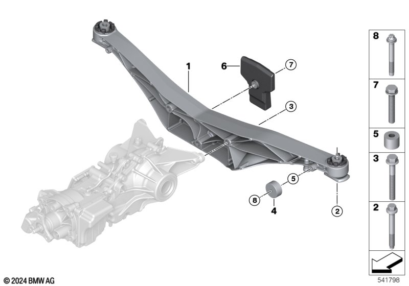 Поперечина рамы для редуктора зад.моста