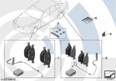 Сервисный к-т тормозных накладок