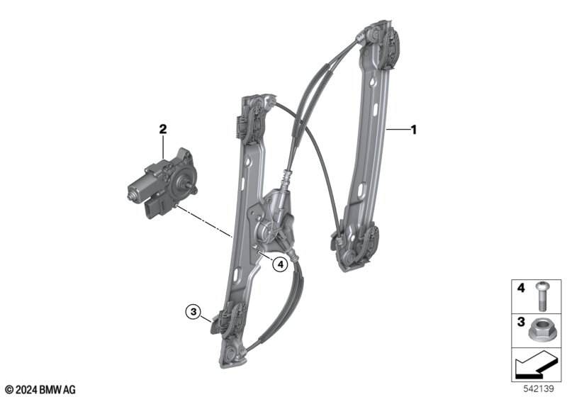 Механизм перемещения стекла двери Пд