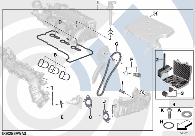 Ремкомплект открытой приводной цепи Вх
