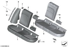 Набивка и обивка задн.сид.,люк в спинке