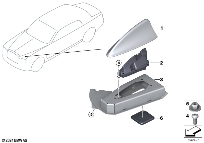 Single parts, teleph.antenna multi-band