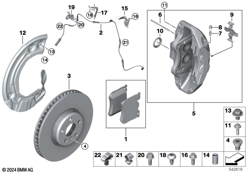 G30/G32/G14/G30/G11N Рем.к-т торм.накладок. безасбестовых (Спортивные тормоза M)