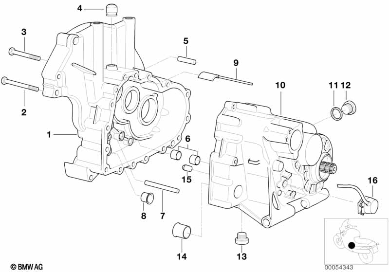 Картер коробки передач/вспом.оборудов.