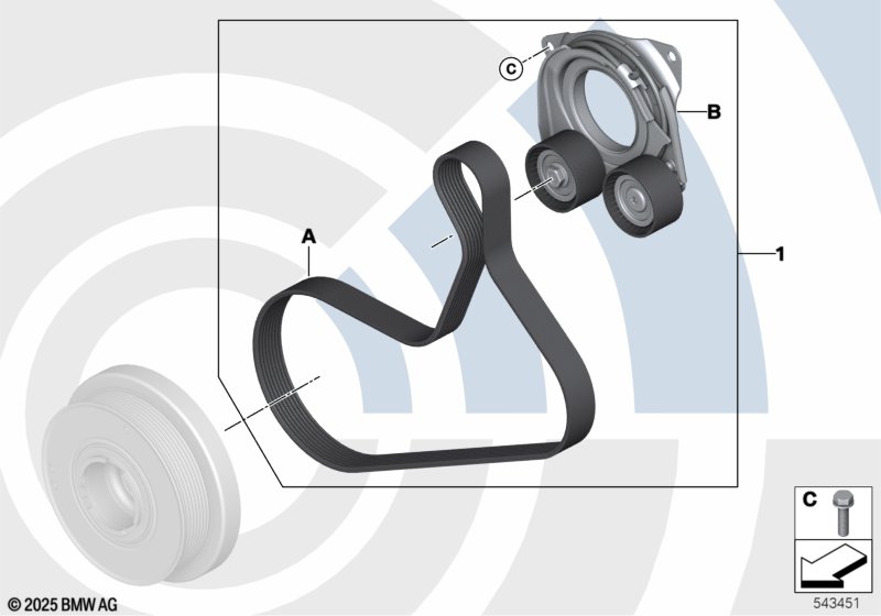 Ремкомплект ременного привода генератора