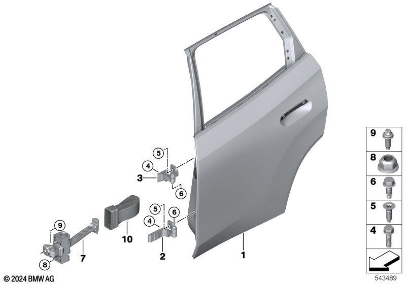 Задняя дверь - петля/ограничитель двери