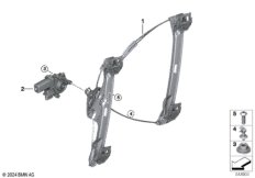 Механизм перемещения стекла двери Пд