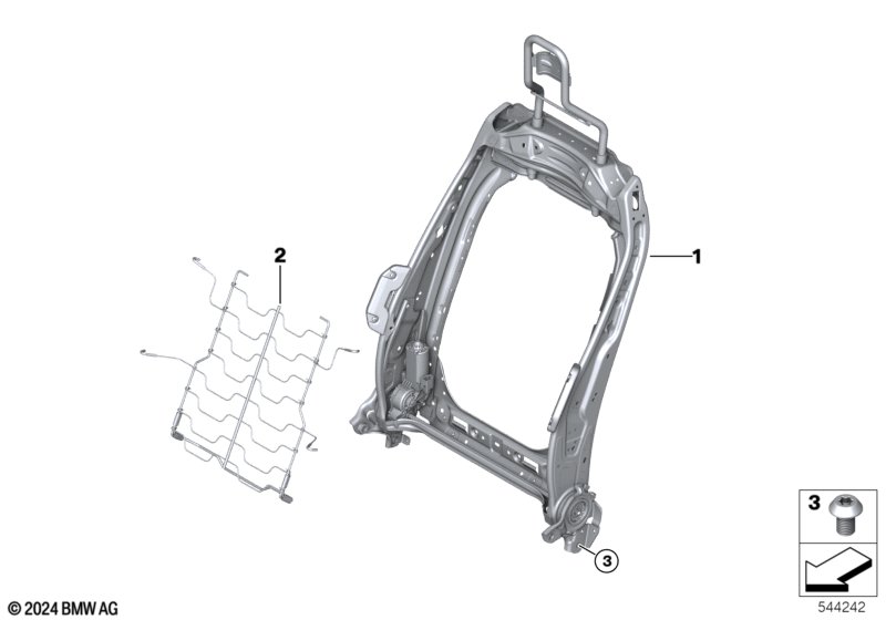Каркас спинки переднего сиденья JCW