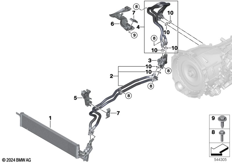 G05/G06/G07 Радиатор охлаждения масла КПП B58 40i