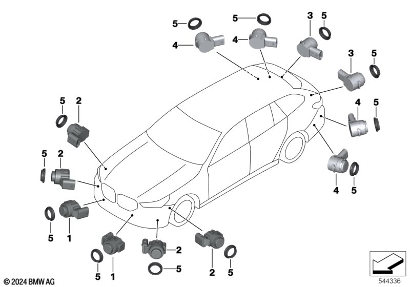 F70/G90/U10/G45/G05N/G09/G06N Ультразвуковой датчик Brooklyn серый мет