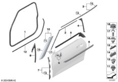 Накладки и уплотнения двери Пд
