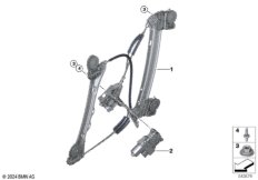 Механизм перемещения стекла двери Пд