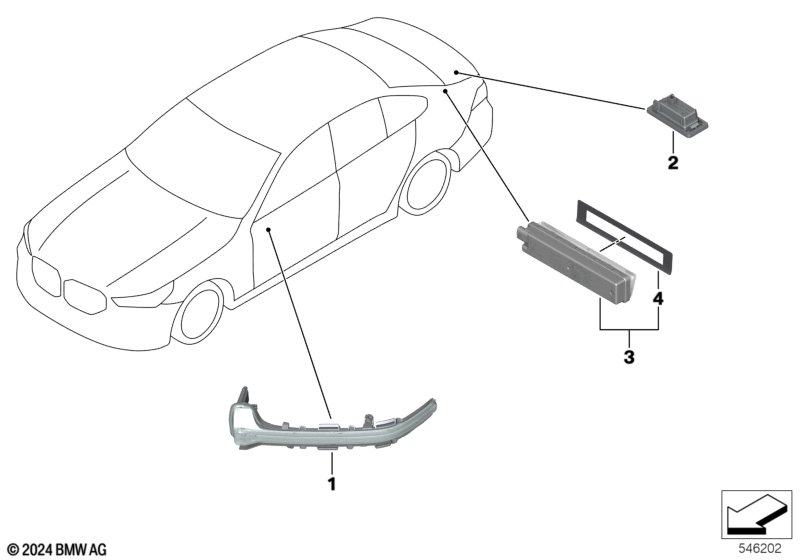 G48/G68 повторитель повррота в зеркало левый