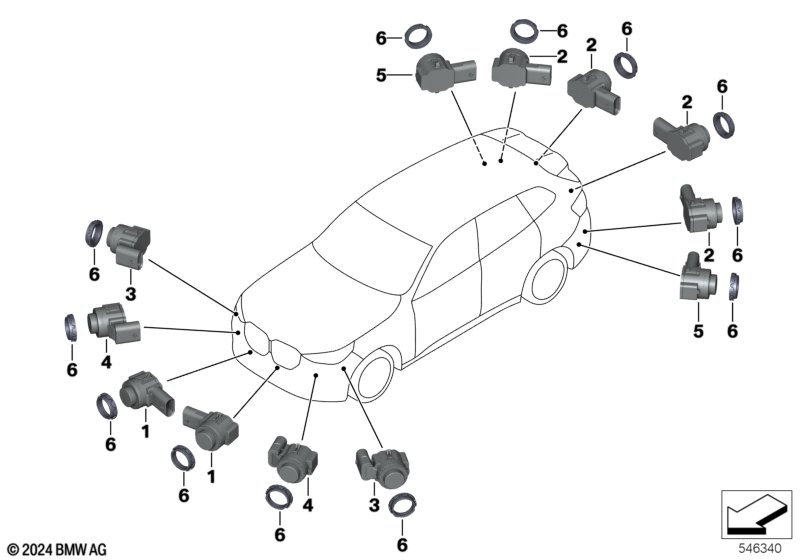 Ультразвуковой датчик Brooklyn серый мет