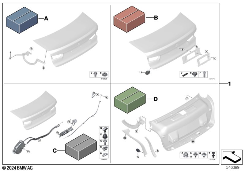 Монтажный комплект багажной двери